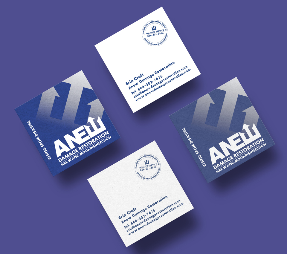 Anew Damage Restoration Business Cards